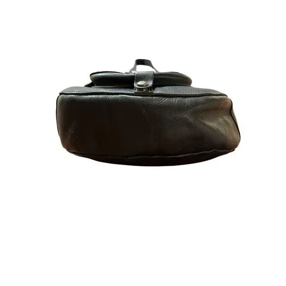 Patricia Nash Barcelona Black Tooled Leather Large Crossbody Saddle Bag Purse - Picture 7 of 15